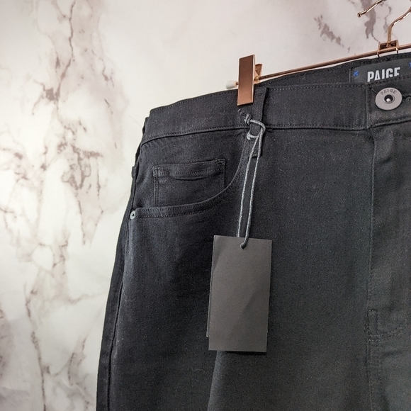 Paige Jeans Mens 32 X 23 Black Lennox Slim Straight Stretch Denim Crop - Picture 2 of 8